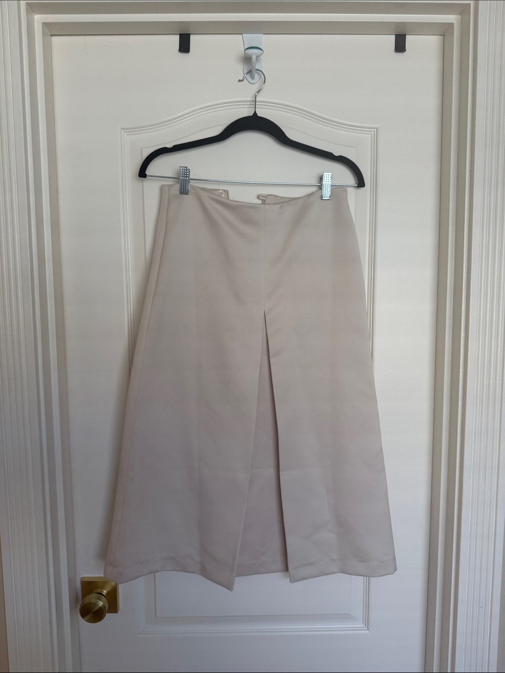 H&M Women's Cream A-Line Midi Skirt